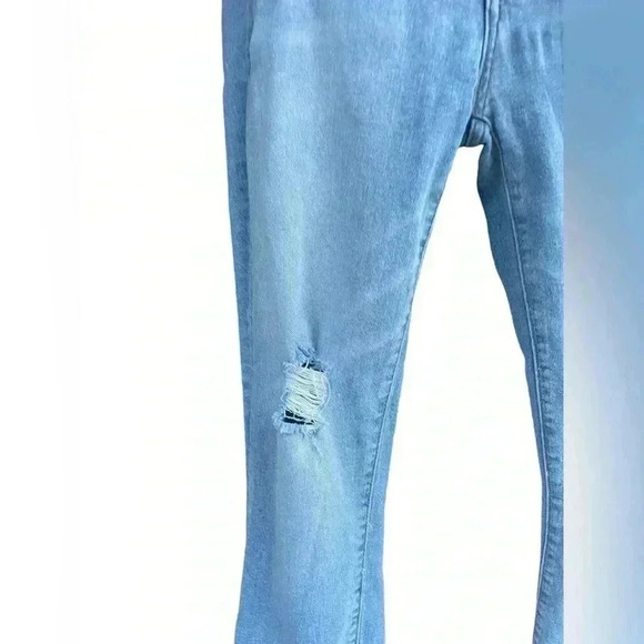 Seven7 women’s light wash distressed straight leg denim jeans sz 4 98% cotton - Picture 4 of 8